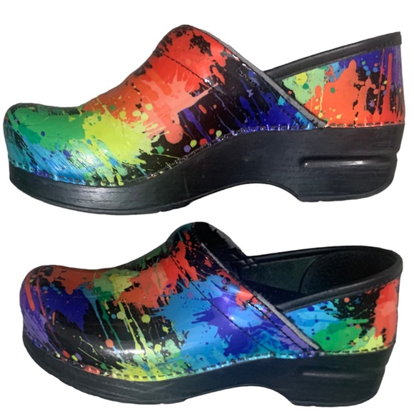 Dansko Shoes - Dansko Splatter tie dye splatter paint professional Slip-On clogs Sz37 Excellent